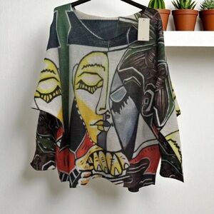 NWT Lightweight Picasso print sweater O/S